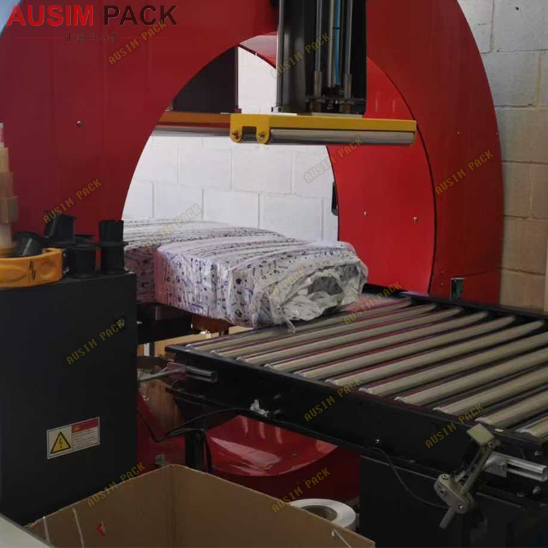 Advanced Quality Electric Automatic Plastic Tube Furniture Horizontal Stretch Wrapper Orbital Wrapping Machine PLC Control