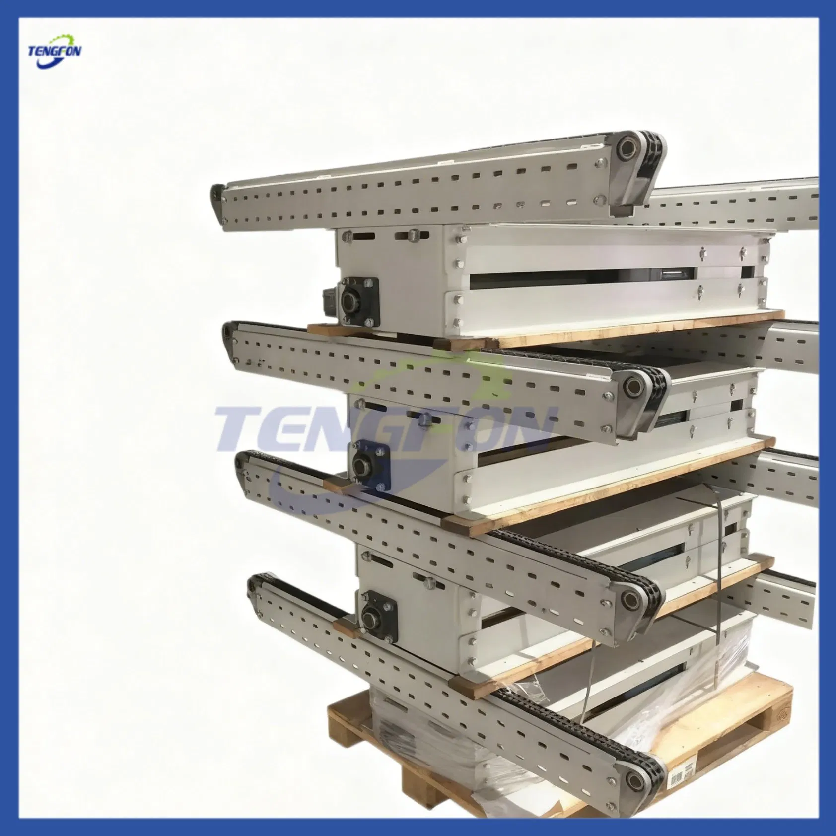 Automated Depalletizing Conveyor System for Warehouse with Roller &amp; Belt Transfer Line