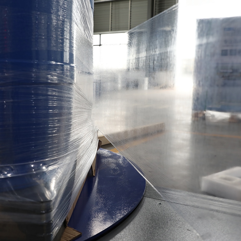 Electric Semi-Automatic Pallet Stretch Plastic Film Pre-stretch Shrink Wrapping Machine for Food Beverage Packaging Small