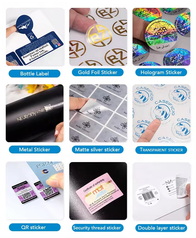 Custom 3D QR Code Holographic Anti-Counterfeit Waterproof Vinyl Stickers For Craft Beverage Whisky Hologram Sticker Labels