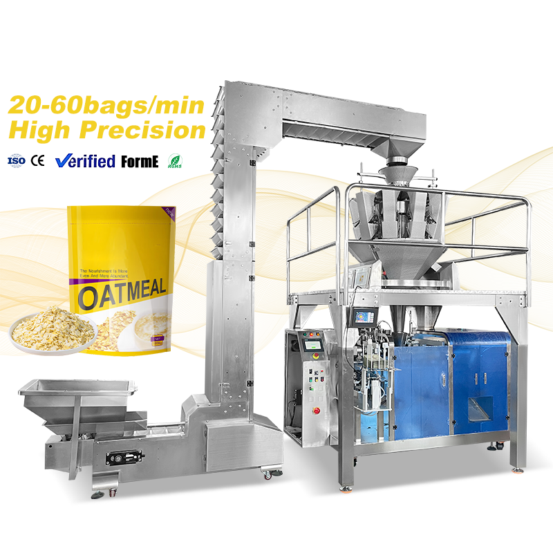 Fully Automatic Zipper Premade Bag Pouch Vacuum Packaging Machine for Silage Forage Herbage Packing Equipment