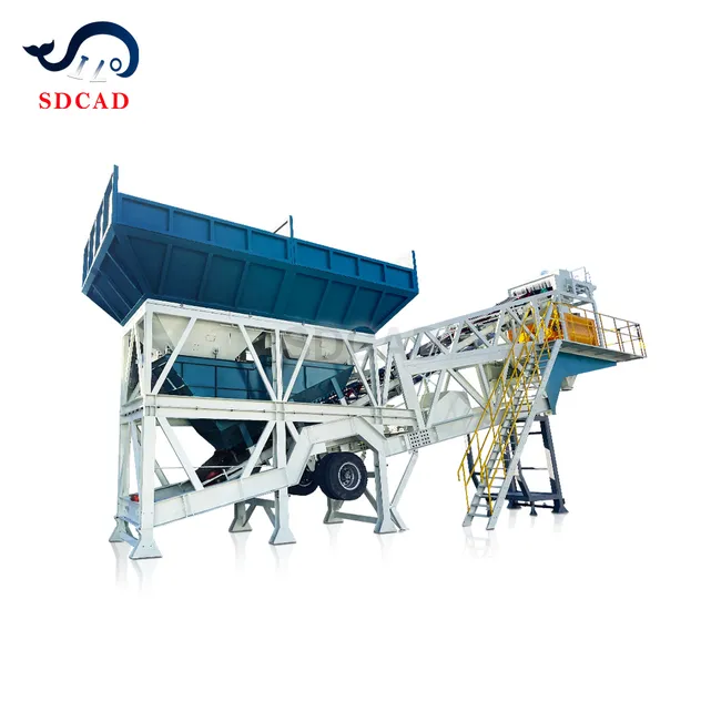 Automatic Mobile Concrete Batching Equipment with Intelligent Weighing Control System Installed