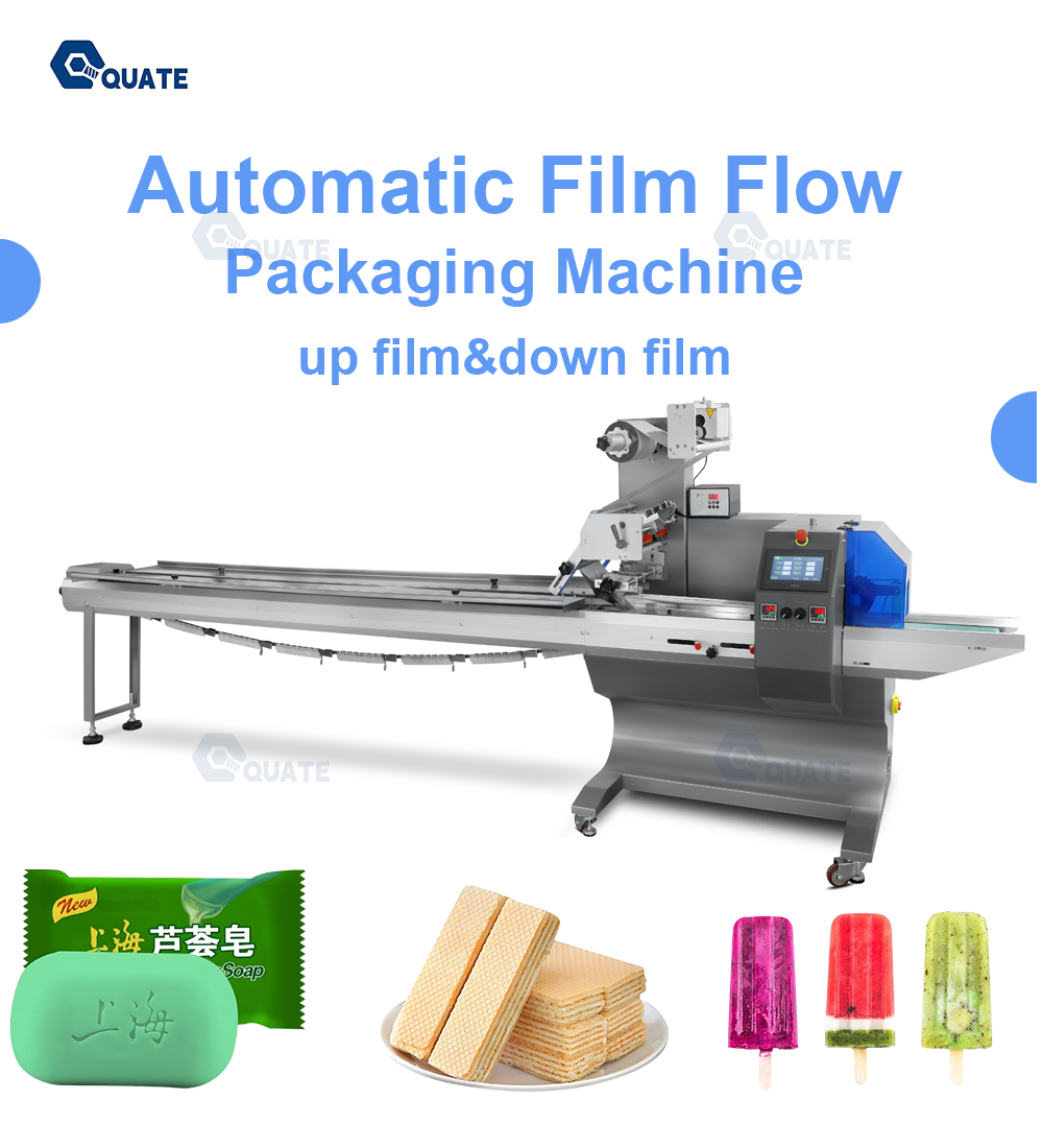 Pillow Type Packaging Machine for Food High Speed Biscuit Flow Wrapper Industrial Wrapper Pouch Packaging Machine Horizontal