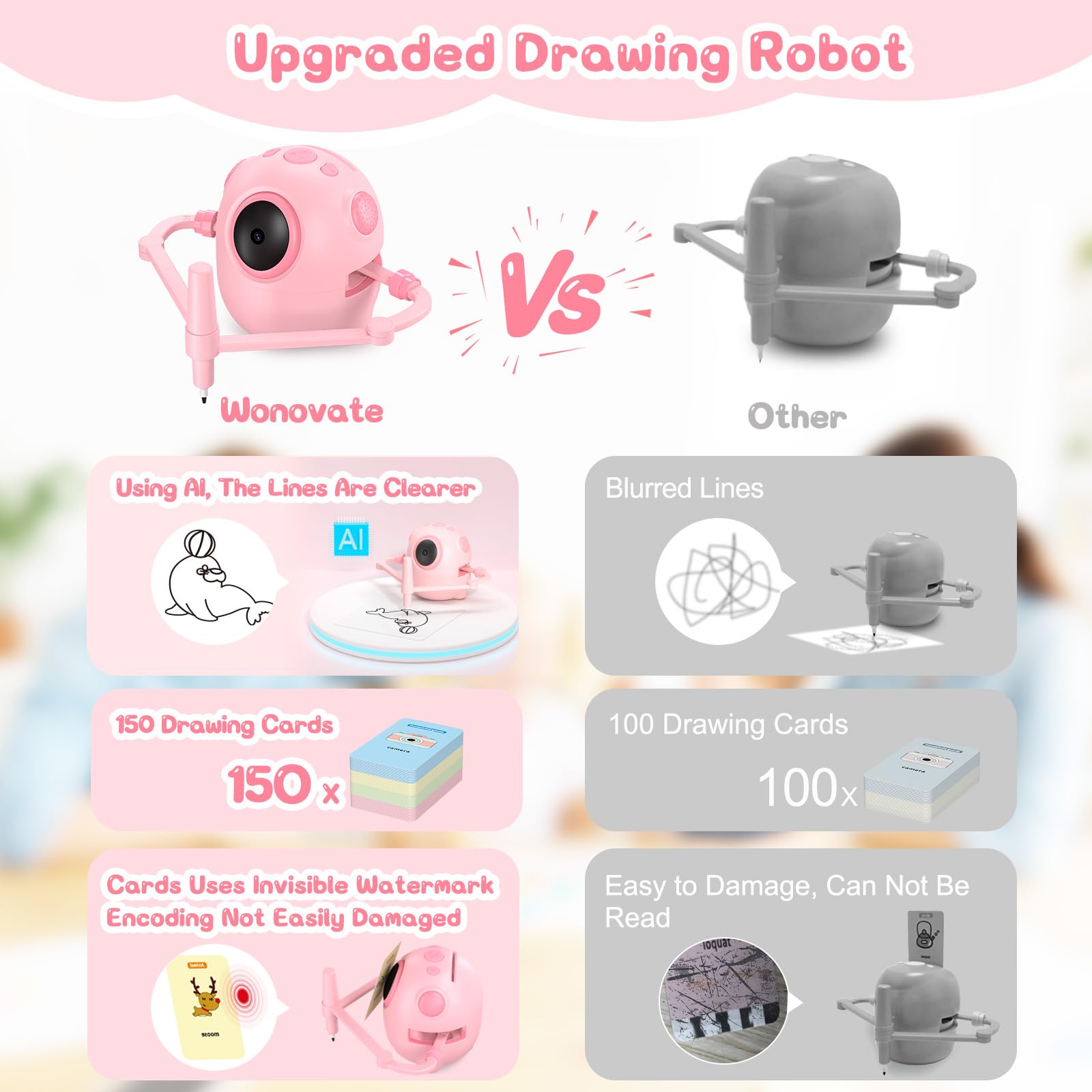 GY Smart Electronic Cartoon Drawing Robot Kids Art Sketcher 3-12 Years Old Educational Toy Unisex Plastic Christmas Gift