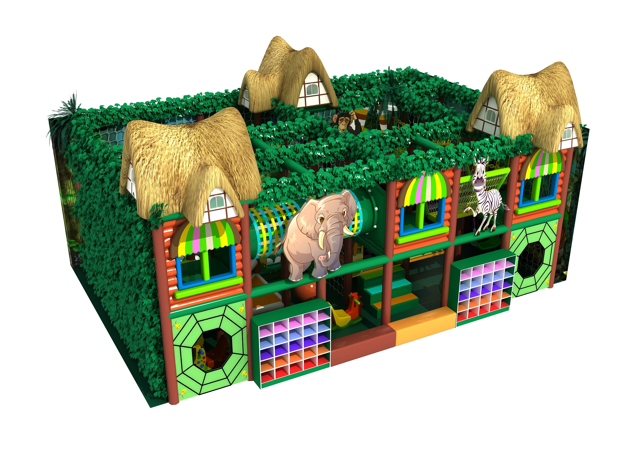 Small Spliced Stall Forest Castle Theme Cartoon Anime Amusement Park Children's Indoor Amusement Park Equipment Maze Toys Slide