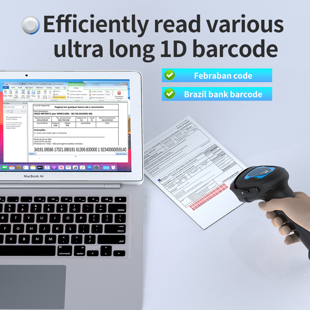 Xincode 1D And 2D Qr Code Barcode Scanners Inventory Gun Wireless Scan Price Bar Code Reader Usb Wired Scanning Gun