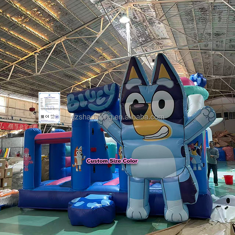 Kids Commercial Outdoor Inflatable Bouncer Castle Cartoon Bluey Theme Jumping Bouncy Castle Slide Combo Inflatable Bounce House