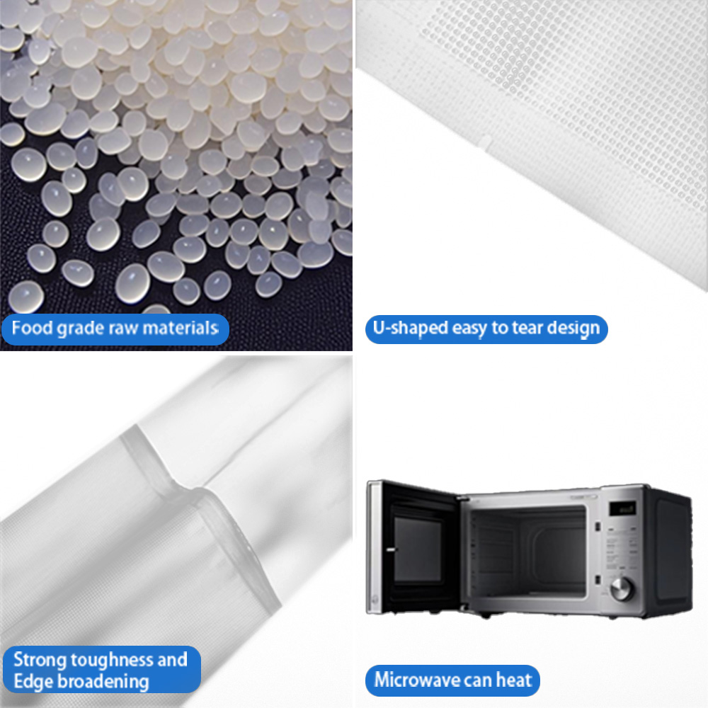 Custom Logo Printed PE Vacuum Seal Bags For Food Freezer Storage Textured Vacuum Packing For Milk And Jelly