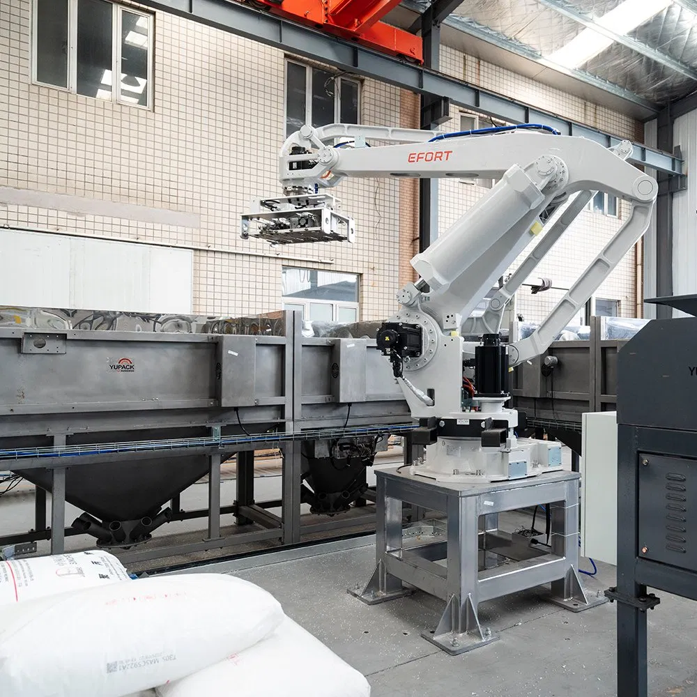 Robotic Bag Breaking and Depalletizing System for Multi-Layer Pallets with Dust-Free Opening and Automatic Recipe-Based Powder Dosing