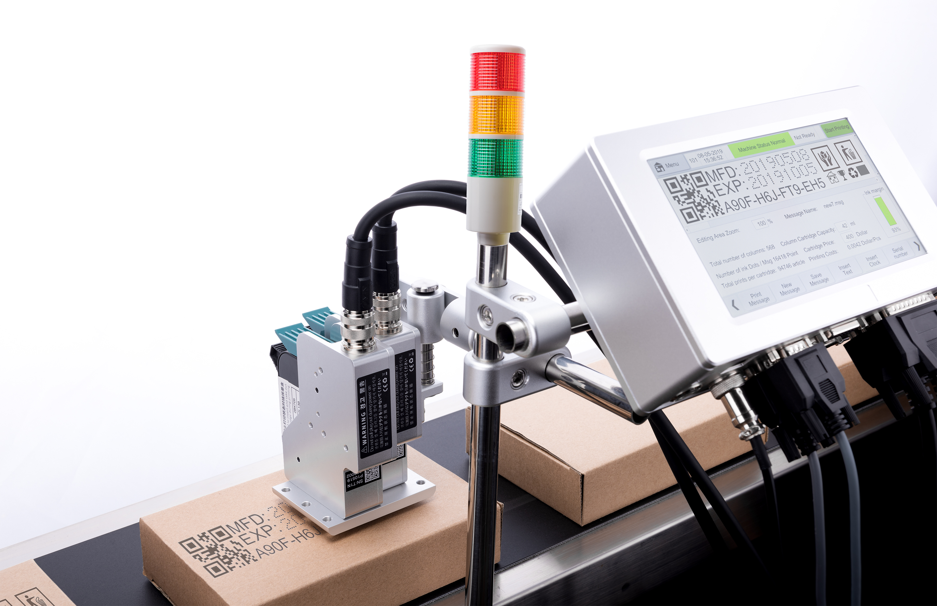 Manufacturing Expiry Date Label Coding Machine WEISHUO T210 Multi Language TIJ Online Thermal Inkjet Printer With 1-2 Printhead
