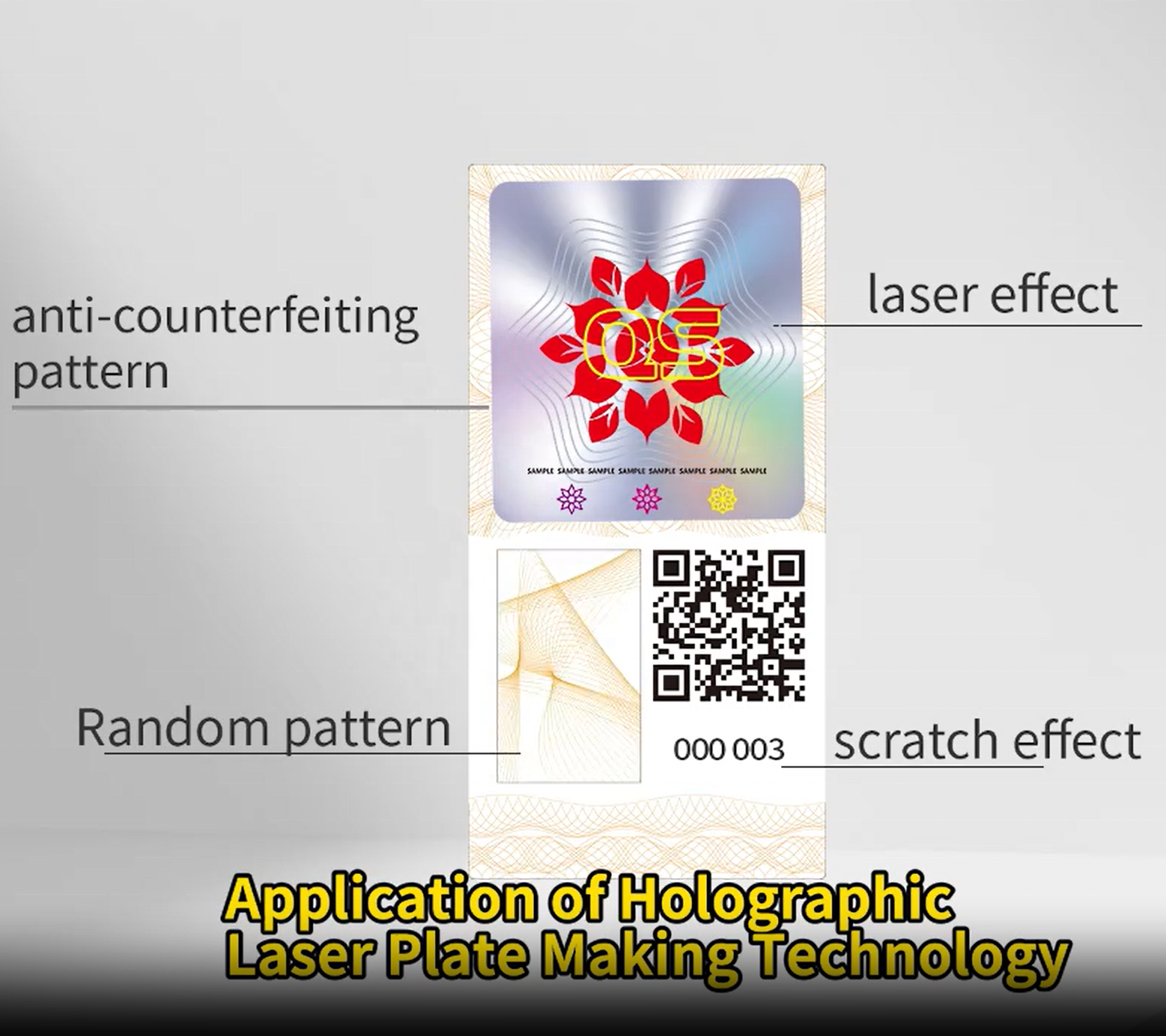 Custom 3D QR Code Holographic Anti-Counterfeit Waterproof Vinyl Stickers For Craft Beverage Whisky Hologram Sticker Labels