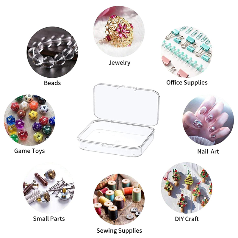 Portable Mini Clear PP Plastic Storage Box Multi-Purpose Transparent Small Gift Case For Household Products Portable Packing