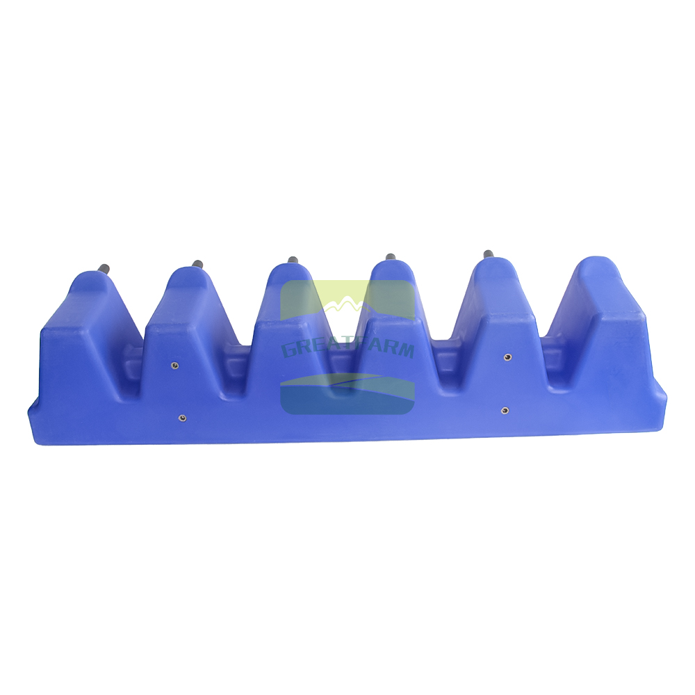 6-Place Calf Feeder Trough - Durable Plastic Milk Feeding System for Calves