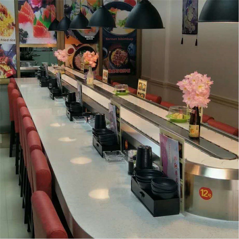Conveyor System for Restaurant Customized Sushi Conveyor Belt System Automatic Conveyor Machine for Sushi Turning Equipment