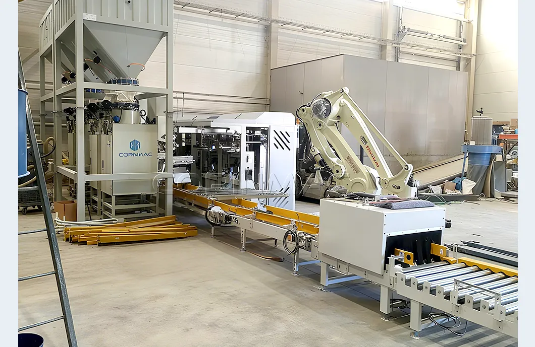 Fully Automated Dry Mortar Weighing Filling Machine Automatic Valve Bag Packer and Automatic Bagging Palletizing System