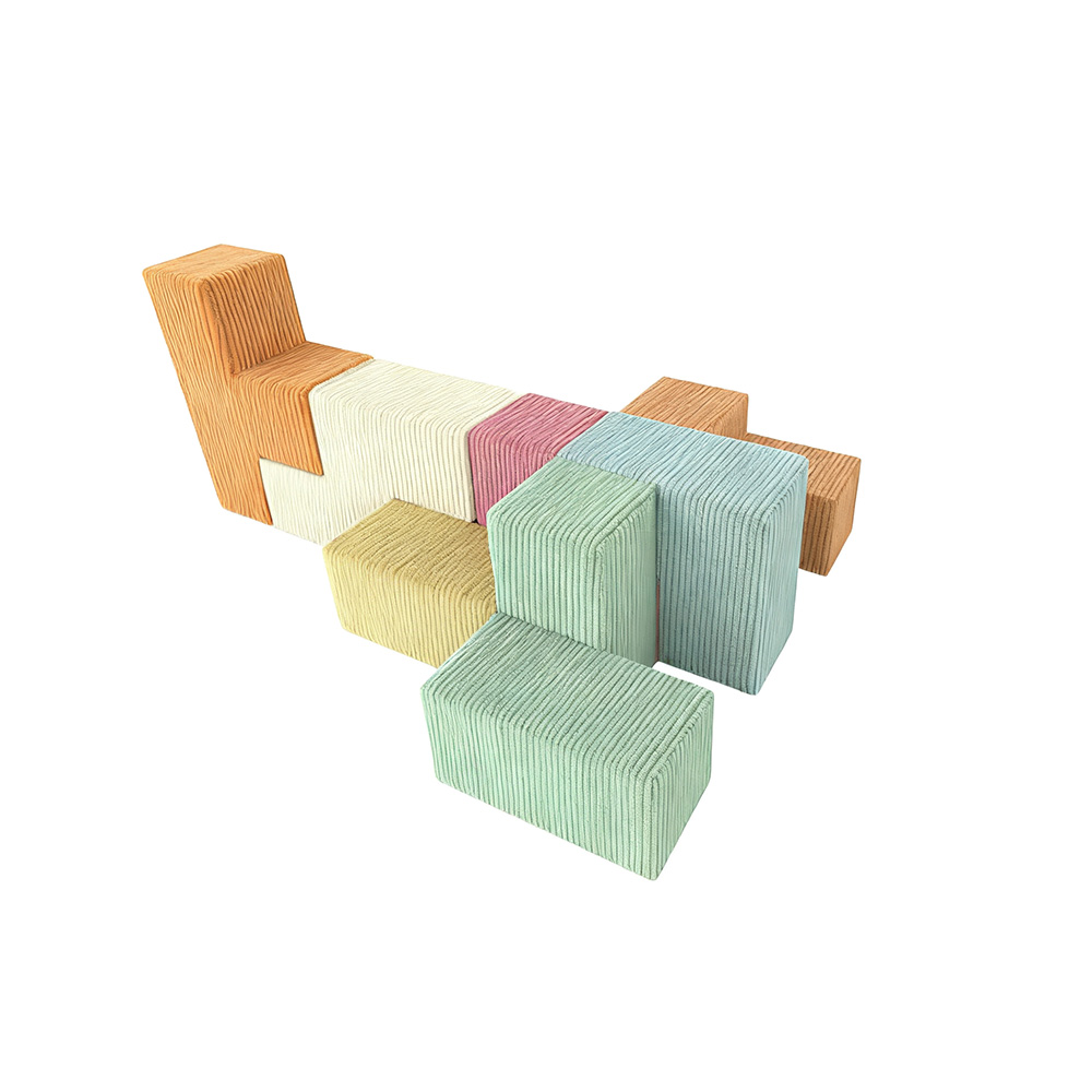 Hot Sale Children's Playground Soft Play Equipment Cartoon Shape Foam Block Cubic Set Customized Color 66x66x66cm 2-9Y Unisex