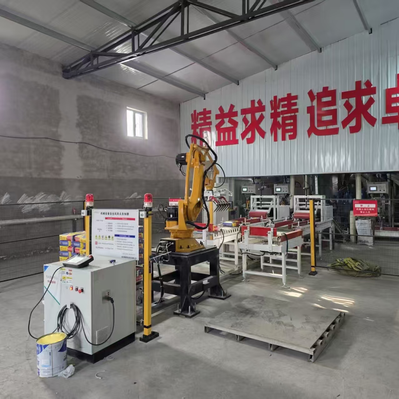 Carton Packaging Machines and Robotic Palletizers for 50 and 25 kg Bag Feed Palletizers