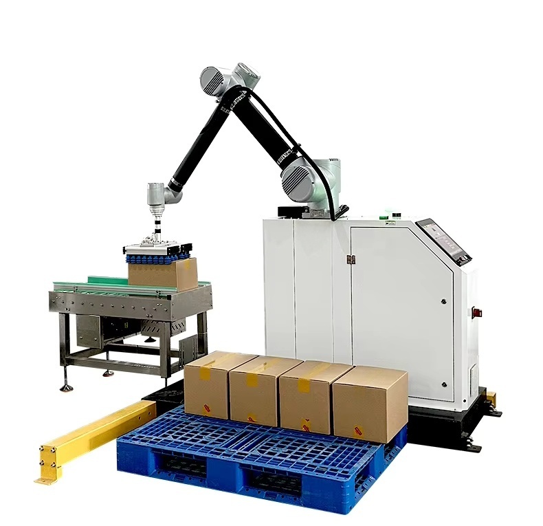 Collaborative Palletizer PLC Bearing Motor 30kg Alloy Robot Stacker 8-12 N/min Case Palletizing System Cobot Packaging Line