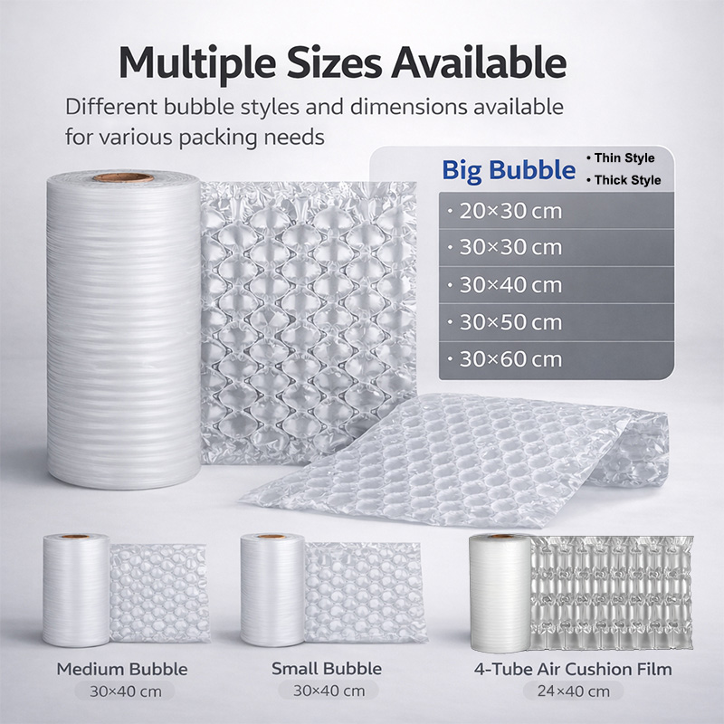 Custom OEM Air Cushion Film Roll Inflatable Packaging Large Bubble Wrap Air Cushion Film Roll For Void Fill Shipping Protection