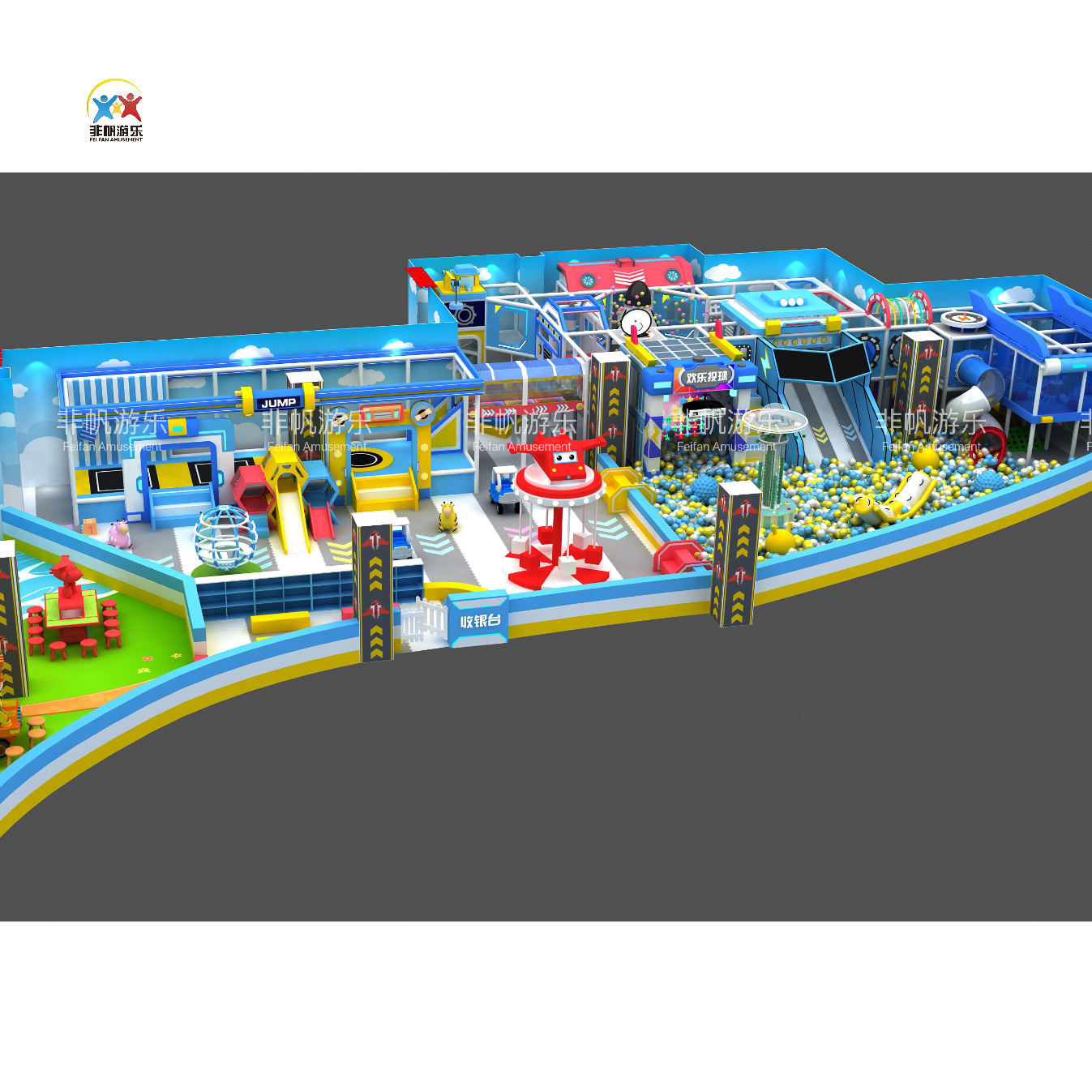 New Super Wings Cartoon Theme Games Area Children's Park Soft Play Equipment Set for Children Indoor Playground