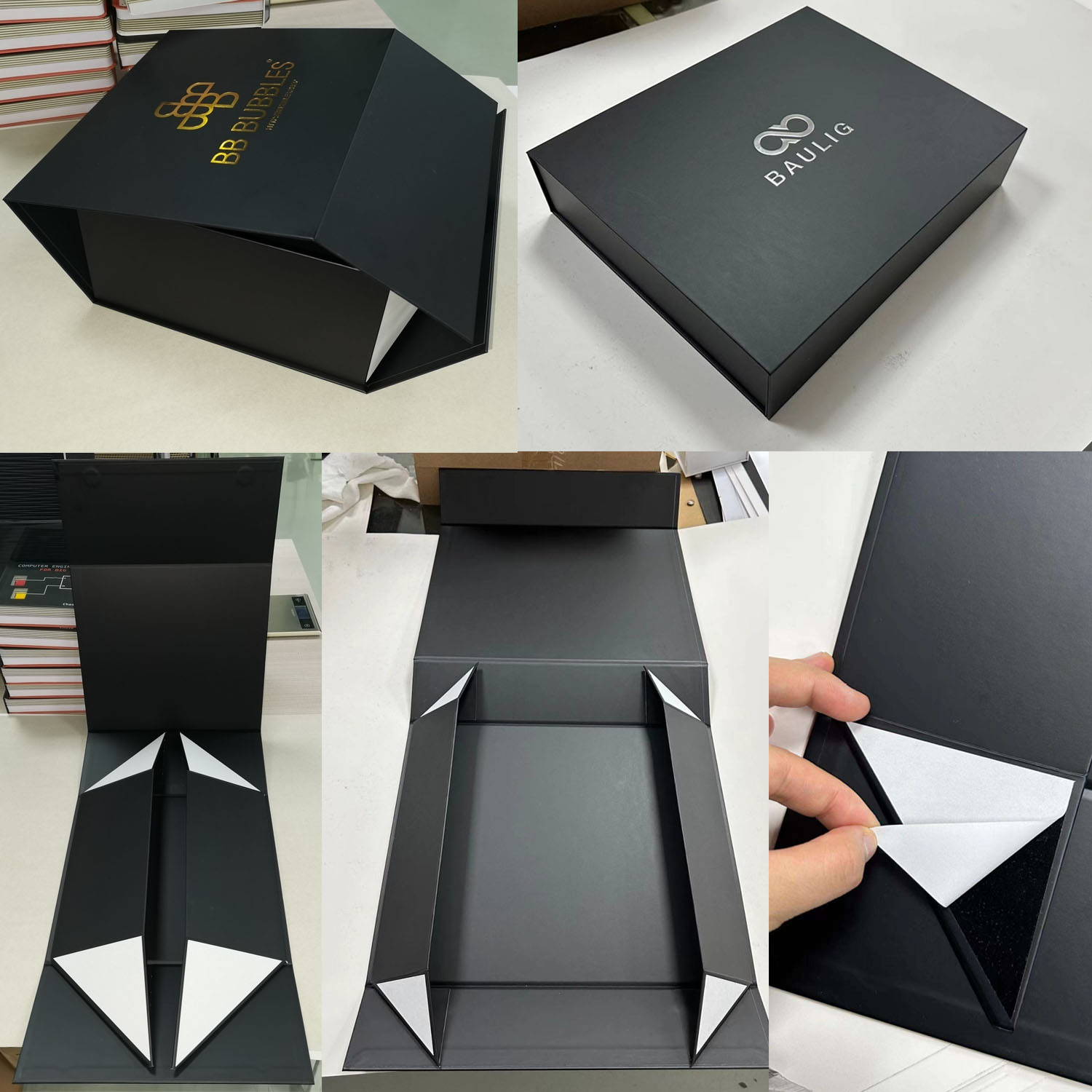 Eco Friendly Logo Designer Cardboard Packaging Magnetic Closure Custom Black Shoe Foldable Magnetic Paper Gift Box with logo