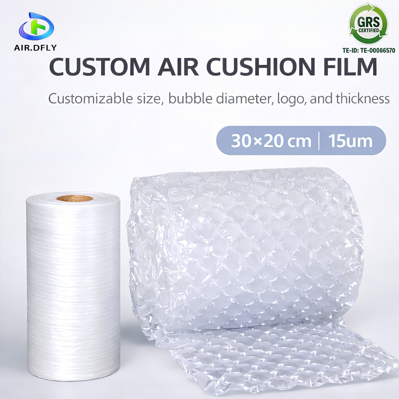 Custom OEM Air Cushion Film Roll Inflatable Packaging Large Bubble Wrap Air Cushion Film Roll For Void Fill Shipping Protection