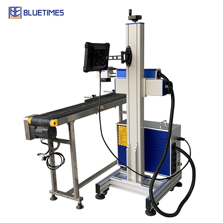 Assembly Line Laser Marking Machine For Metal Rubber Coding Box Production Date Coding Machine With Motor As Core Component