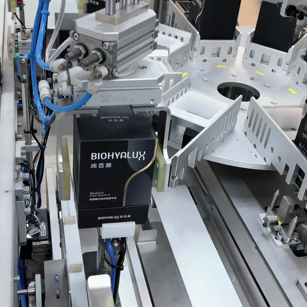 Delta Robot Integrated Cosmetic Sachet Packing and Automated Case Erector System