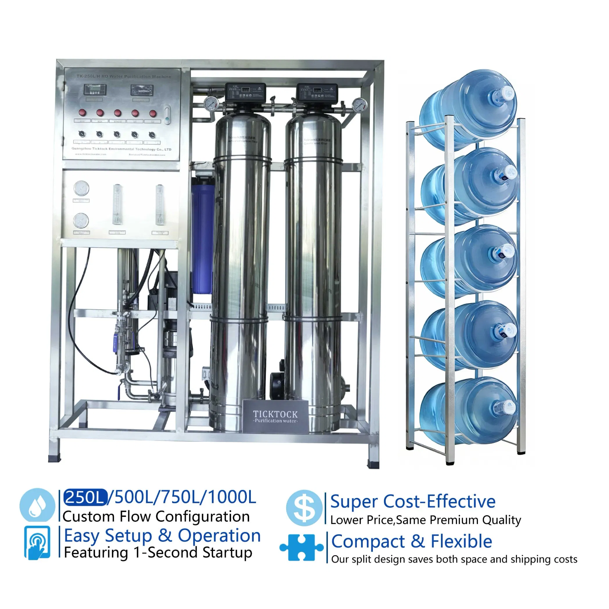Reverse Osmosis Purified Water Treatment System with PLC Industry and Family Use