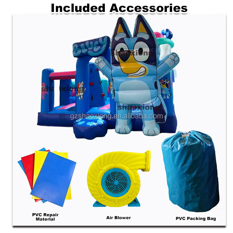 Kids Commercial Outdoor Inflatable Bouncer Castle Cartoon Bluey Theme Jumping Bouncy Castle Slide Combo Inflatable Bounce House