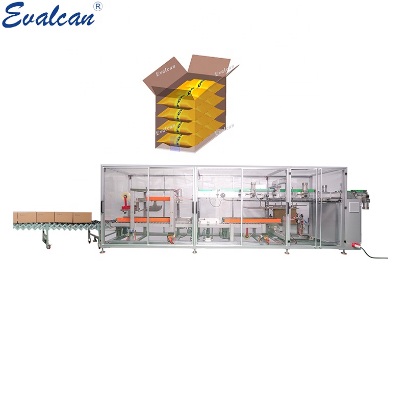 High Speed Case Packer and Carton Box Packing Line
