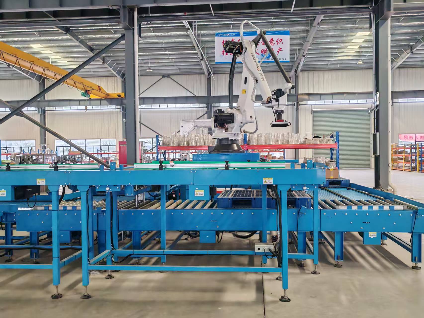 Automatic Robotic Palletizing Production Line 1200ctns/hr Capacity Palletizer