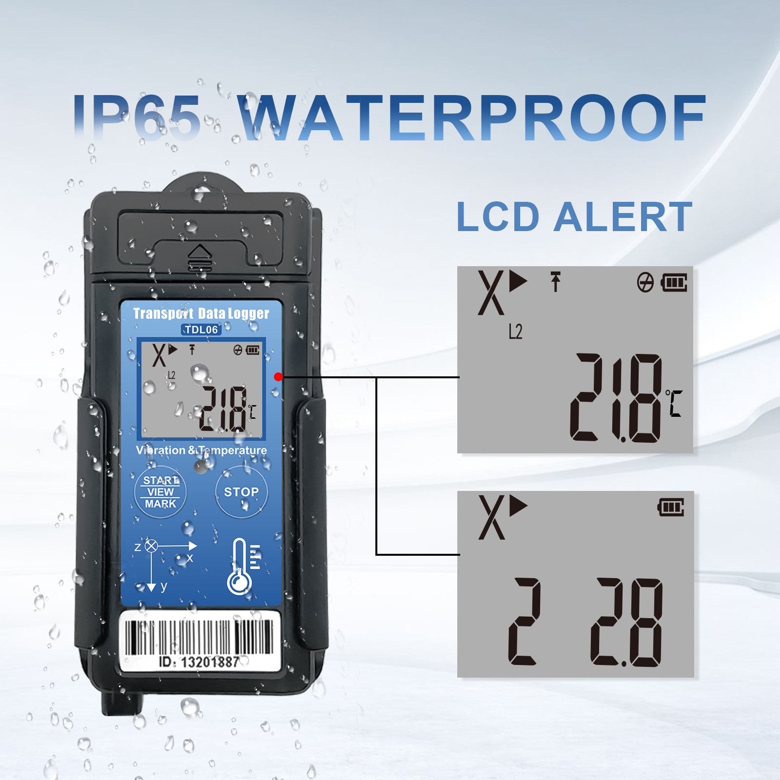 Logistics Real-time Vibration Testing Equipment With Shock Data Logger Monitor Temperature Instruments