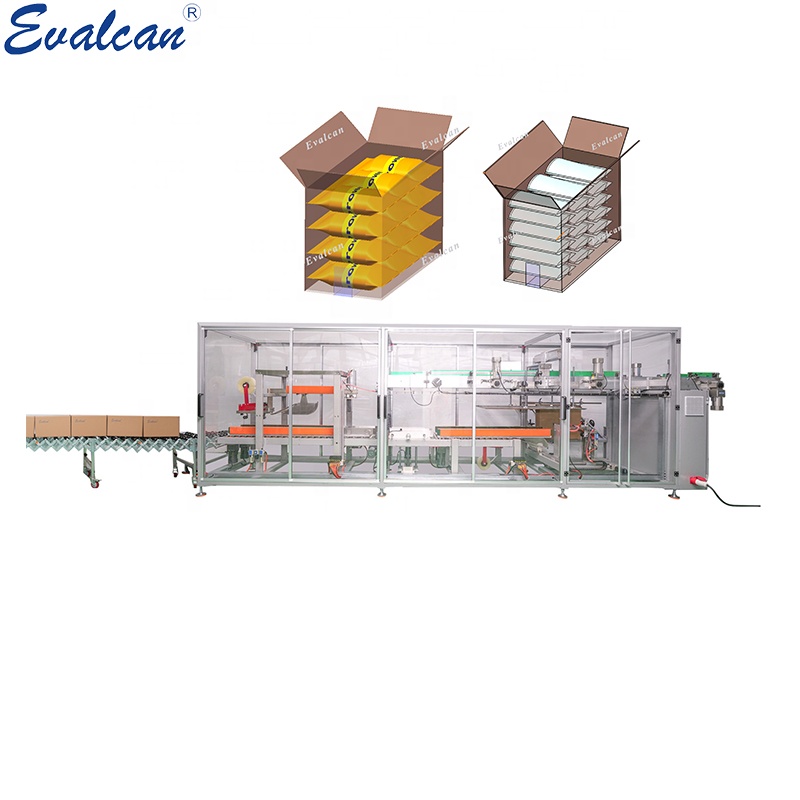 High Speed Case Packer and Carton Box Packing Line