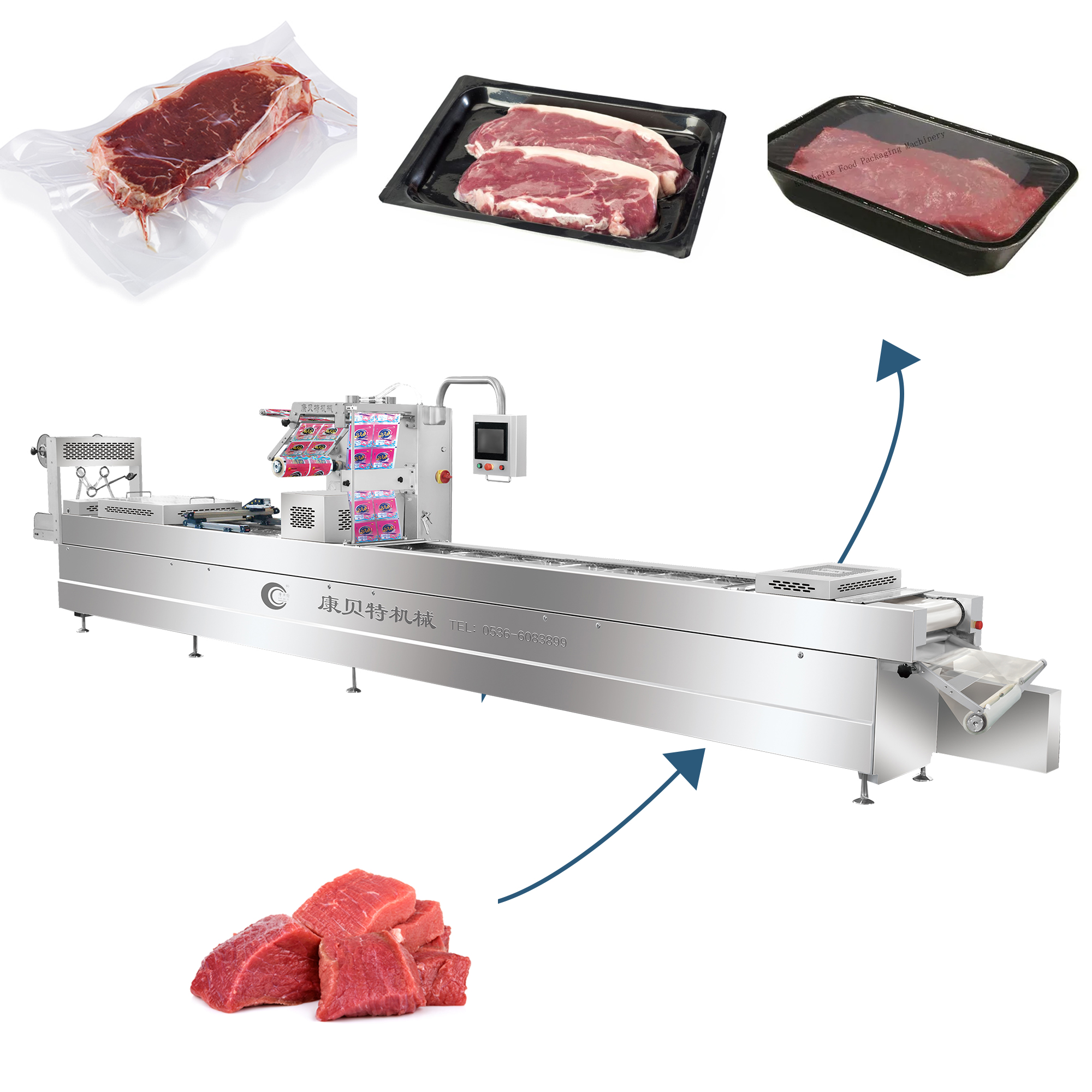 High Speed Automatic Vacuum Sealing Machine Commercial Food Vacuum Packer For Efficiency