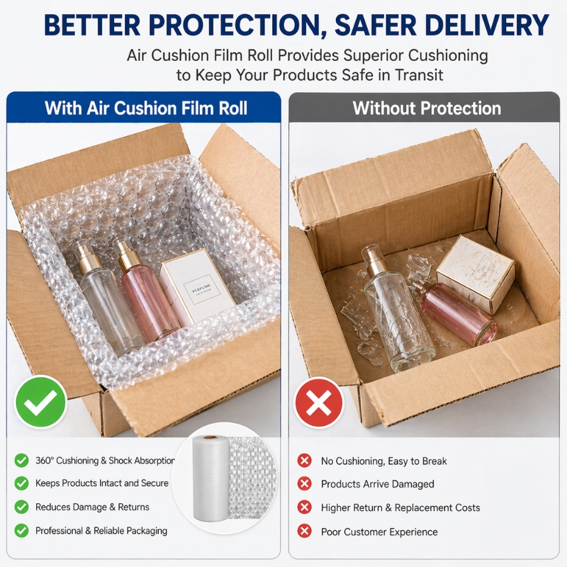 Custom Wholesale Nylon Air Cushion Film Roll for Shipping Shockproof Inflatable Protective Packaging