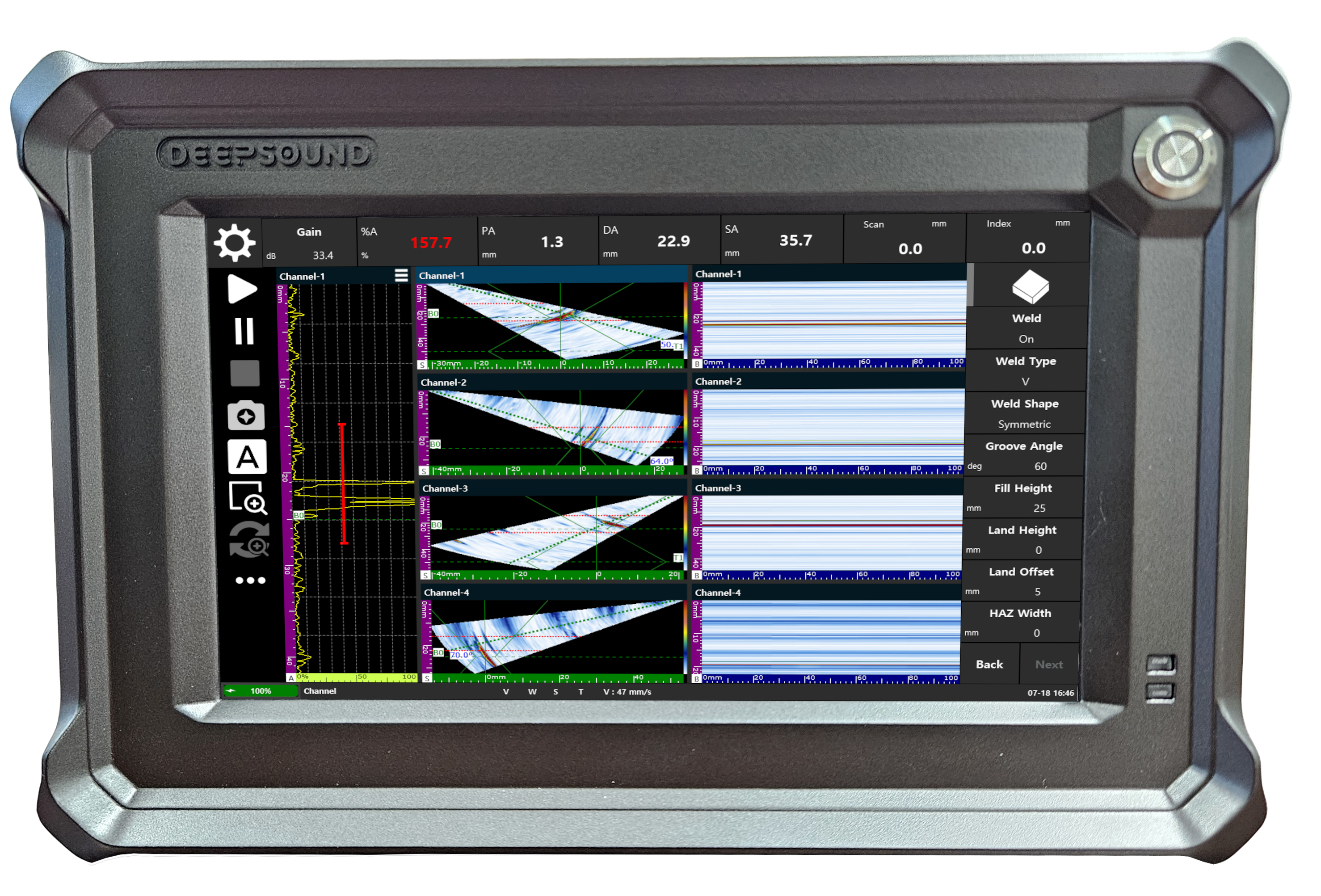 DEEPSOUND B3 Industrial NDT PAUT System 7" Touch Screen 16-Channel 0.5-20MHz Fast Remote Technical Support Digital Inspection