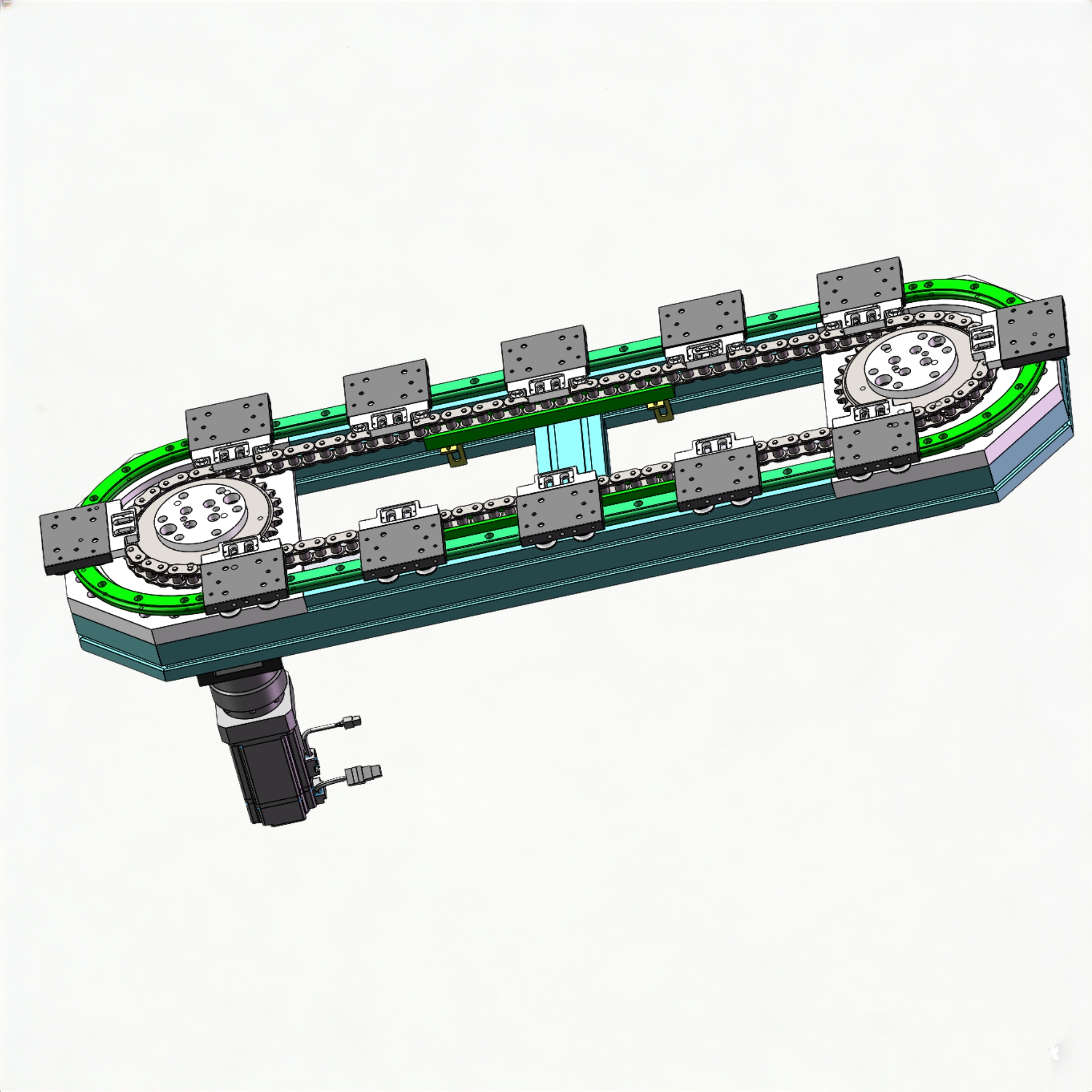 Precision Circular Guide Rail Loop Conveyor System High Stability Automatic Assembly Line Equipment
