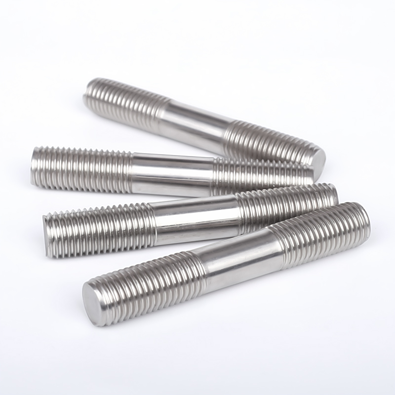 Polished Stainless Steel Stud Bolt, Double End Thread, Oxidized Finish