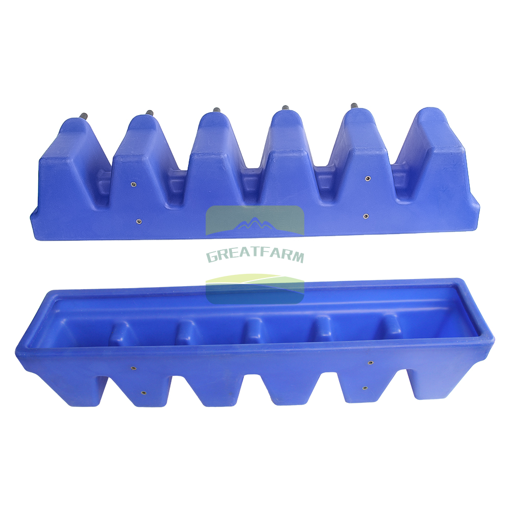 6-Place Calf Feeder Trough - Durable Plastic Milk Feeding System for Calves