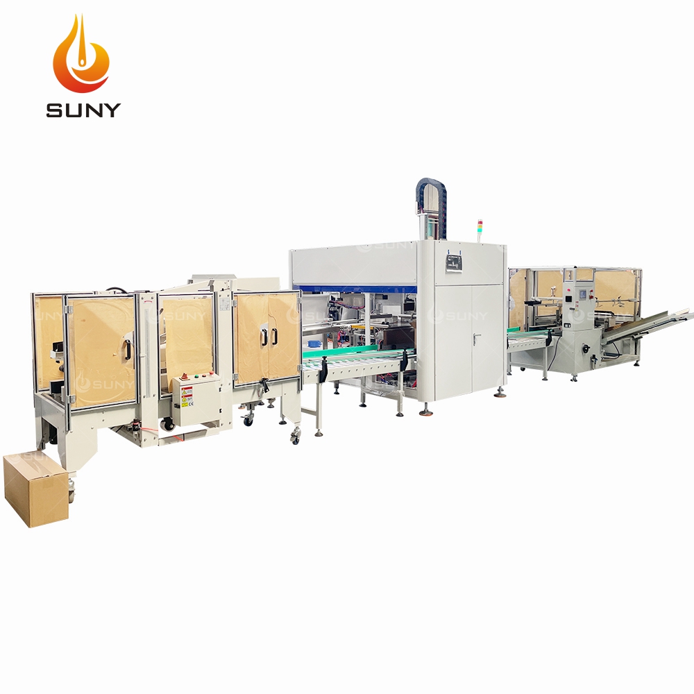 Automatic Case Packer Box Collecting and Pick &amp; Place System with Carton Erector Taping Machine Check Weigher