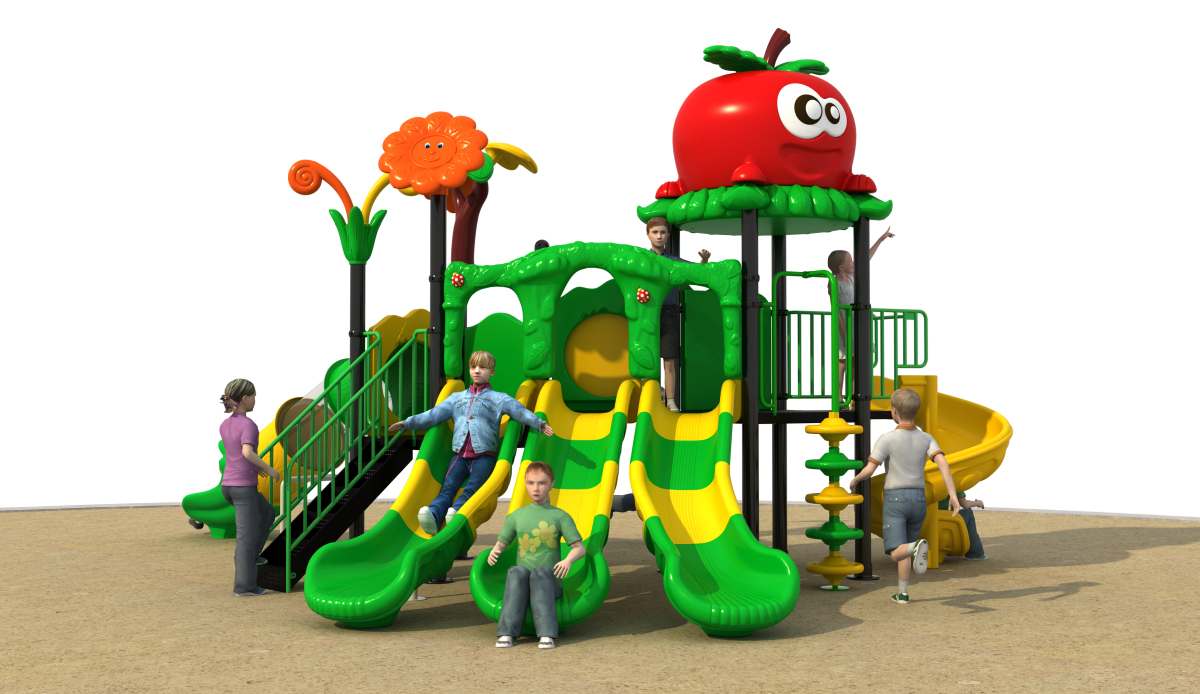 Outdoor Sports Park Composable Playground Garden Slide Cartoon Animal Pattern Steel with LLDPE Colorful Plastic