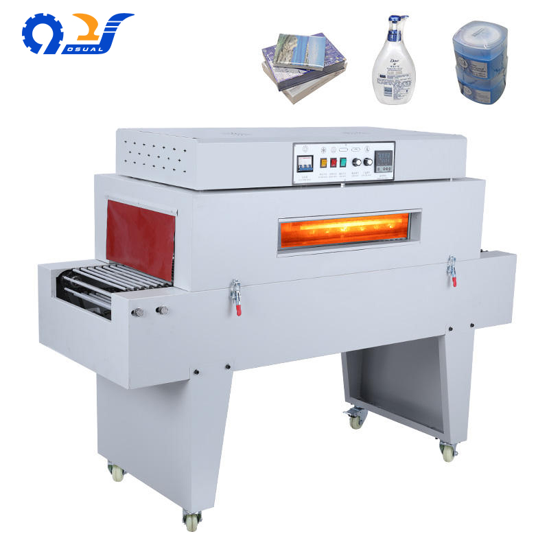 BS-4020F Chain Semi-Automatic Press Heat Shrink Sleeve Tunnel Wrapping Film PVC Wire Water Bottle Shrink Wrapping Machine