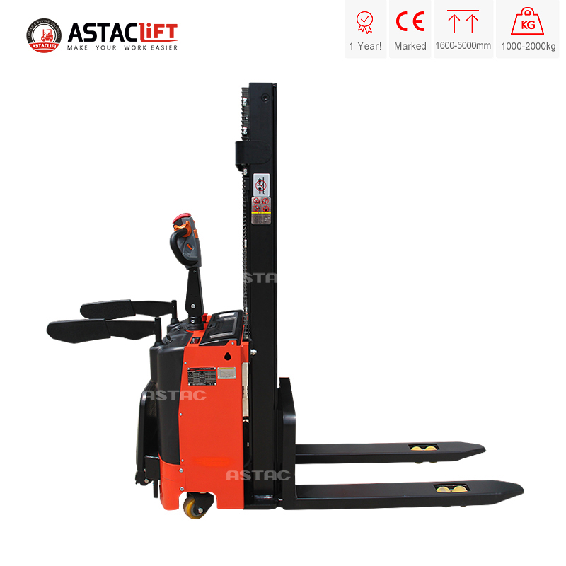 HELI Electric Pallet Stacker 1500kg Full Electric Hydraulic Two-Stage Mast Lead-Acid Battery 2m-4m Lift Height Indoor Use