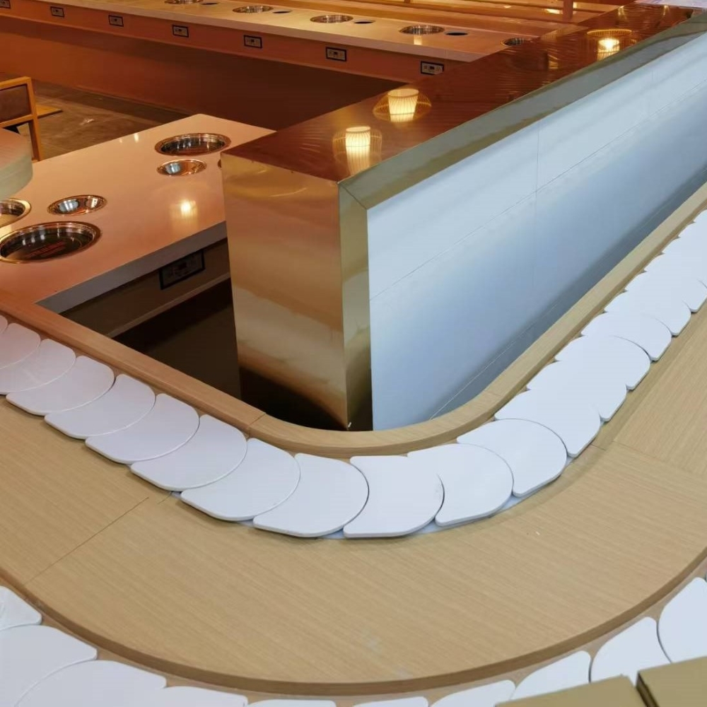 Customizable Size Restaurant Automation Food Delivery Sushi Train Conveyor System
