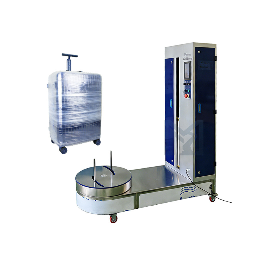 Airport Luggage Wrapping Machine with Pre-Stretch Film System High Efficiency