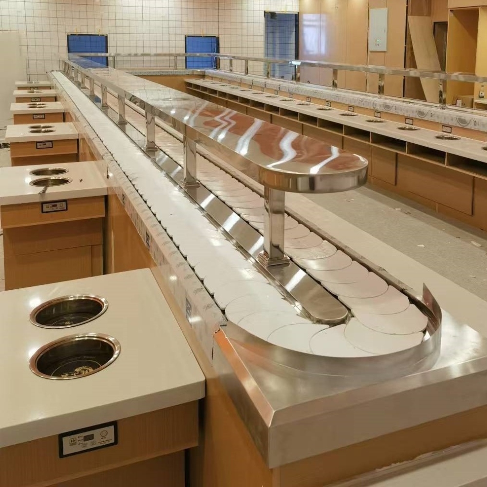 Customizable Size Restaurant Automation Food Delivery Sushi Train Conveyor System