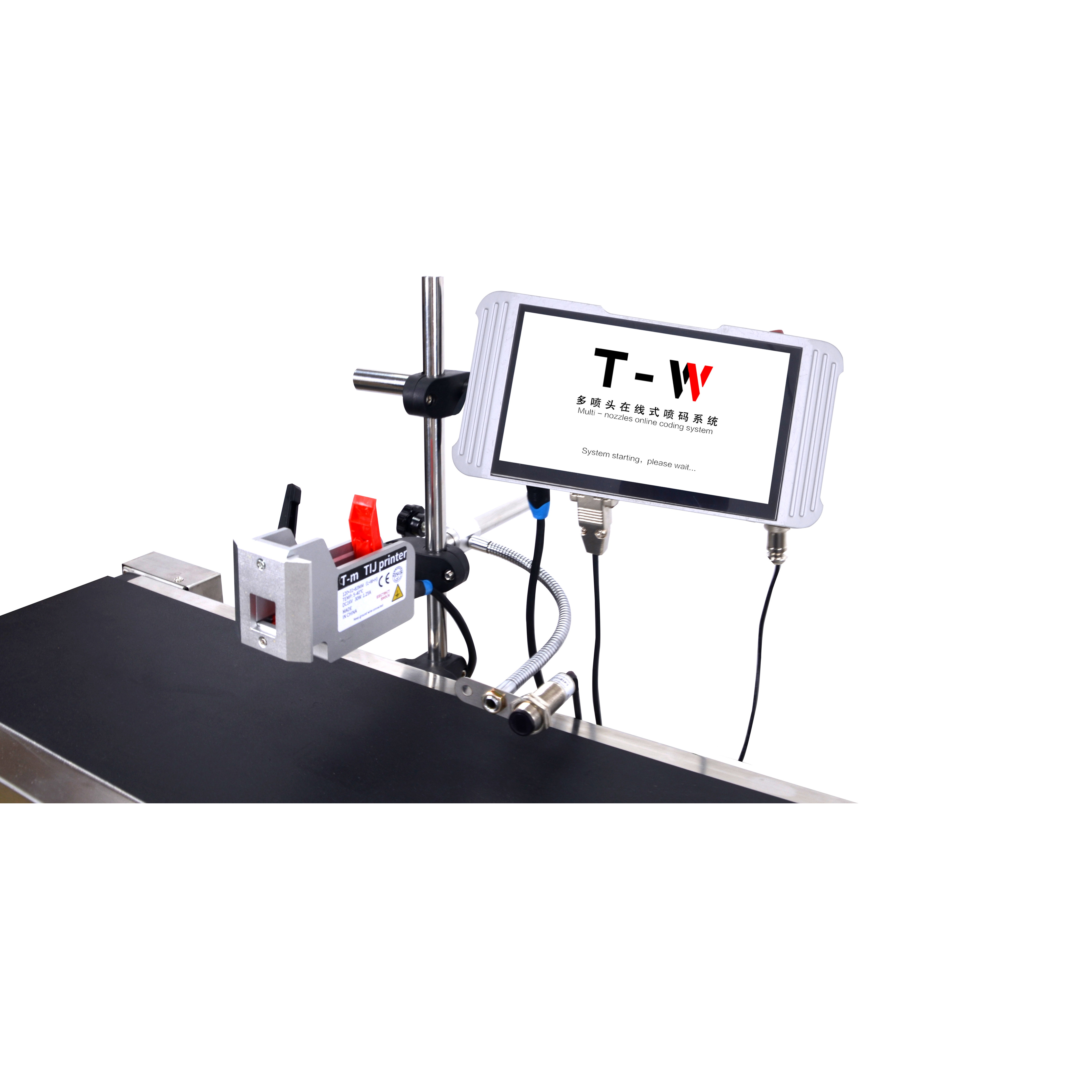 Industrial Multiple Head Expiry Date Batch Coding Machine Package Carton Automatic Online Inkjet Printer with Conveyor