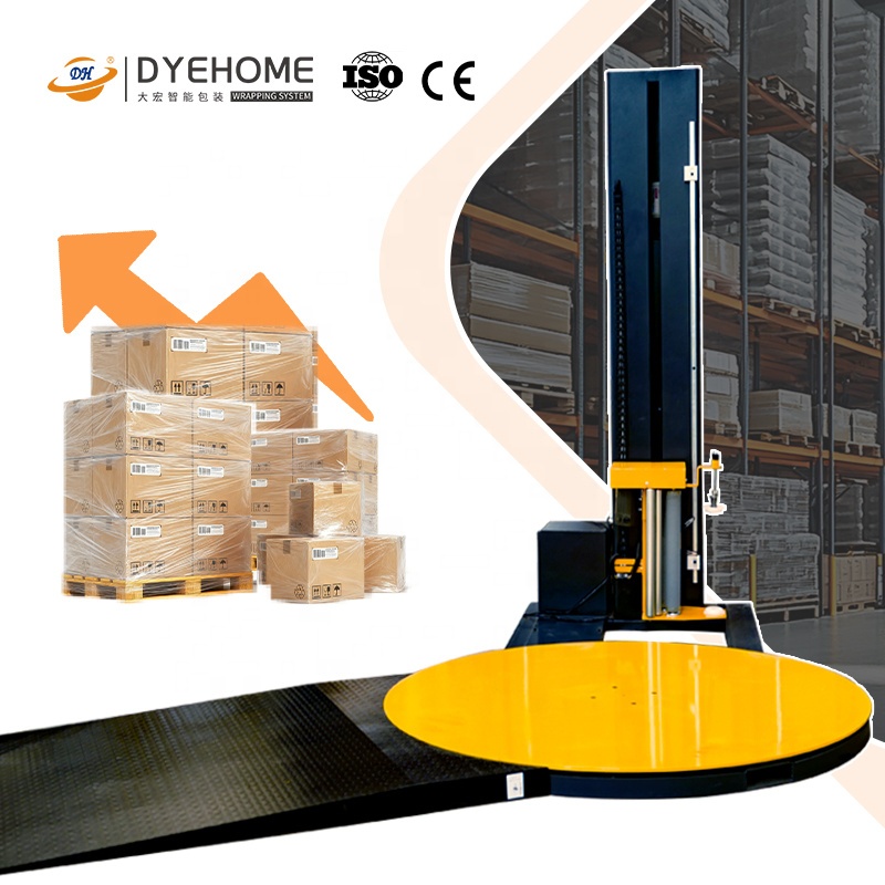 Approved CE Automatic Stretch Pallet Wrapping Machine With Scale Ramp 12r/min Pallet Wrapper Machine