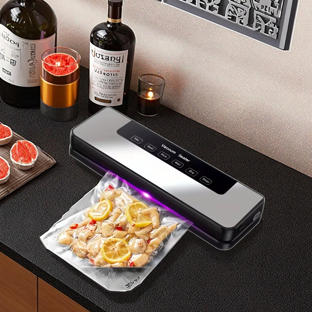 Dual-Use Automatic Touch Screen Vacuum Sealer Small Household Sundries Fresh-keeping Integrated Plastic Machine for Kitchen